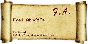 Frei Abbás névjegykártya